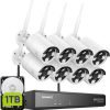 Wireless CCTV Camera System, 8CH, 8 WIFI cameras