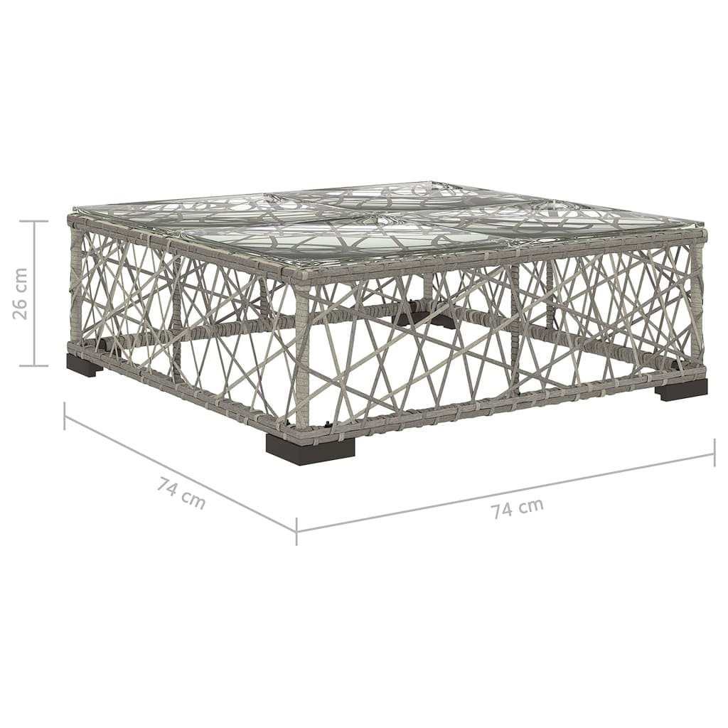 5 Piece Garden Lounge Set with Cushions Poly Rattan Grey - Image 8