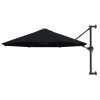 Wall-Mounted Garden Parasol with Metal Pole 300 cm Black