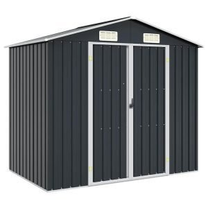 Garden Shed Anthracite 205x129x183 cm Galvanised Steel