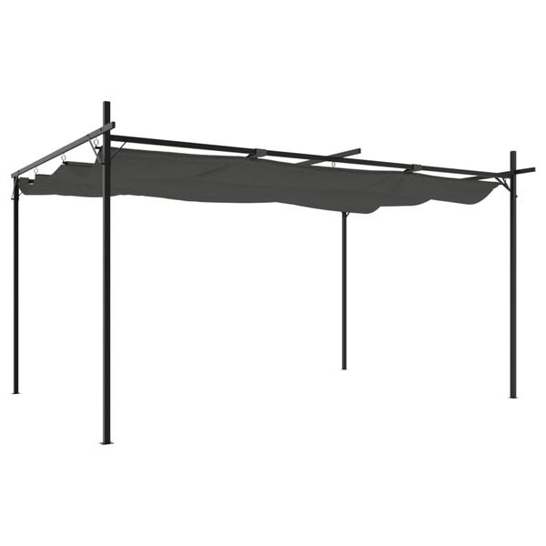 Pergola with Retractable Roof Anthracite 395x292x230 cm - Image 2