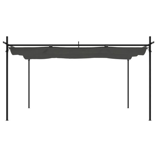 Pergola with Retractable Roof Anthracite 395x292x230 cm - Image 3