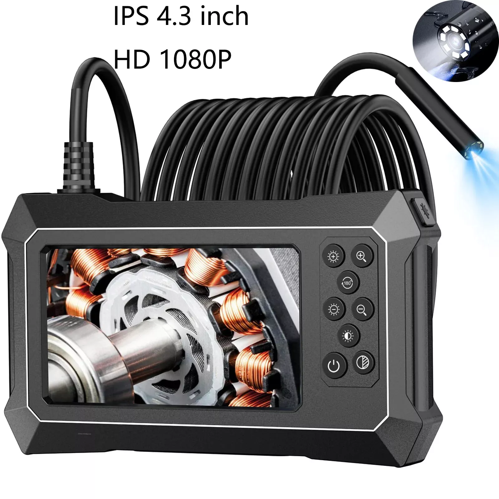 32ft Industrial Waterproof Endoscope Camera with 4.3'' Screen