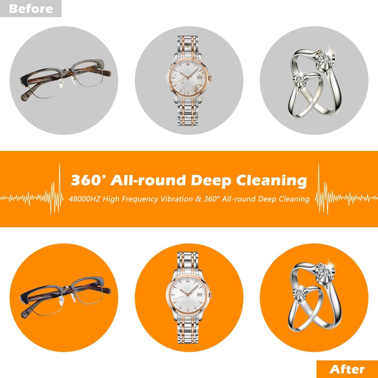 Ultrasonic Cleaner Jewelry and Eyeglasses Cleaner - Image 5