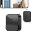 Wireless Video Doorbell with Camera, 1080P WiFi Video Doorbell Security Camera with Built-in Battery, 2.4GHz WiFi, Night Vision/2-Way Audio/Supports SD & Cloud Storage, Includes Chime