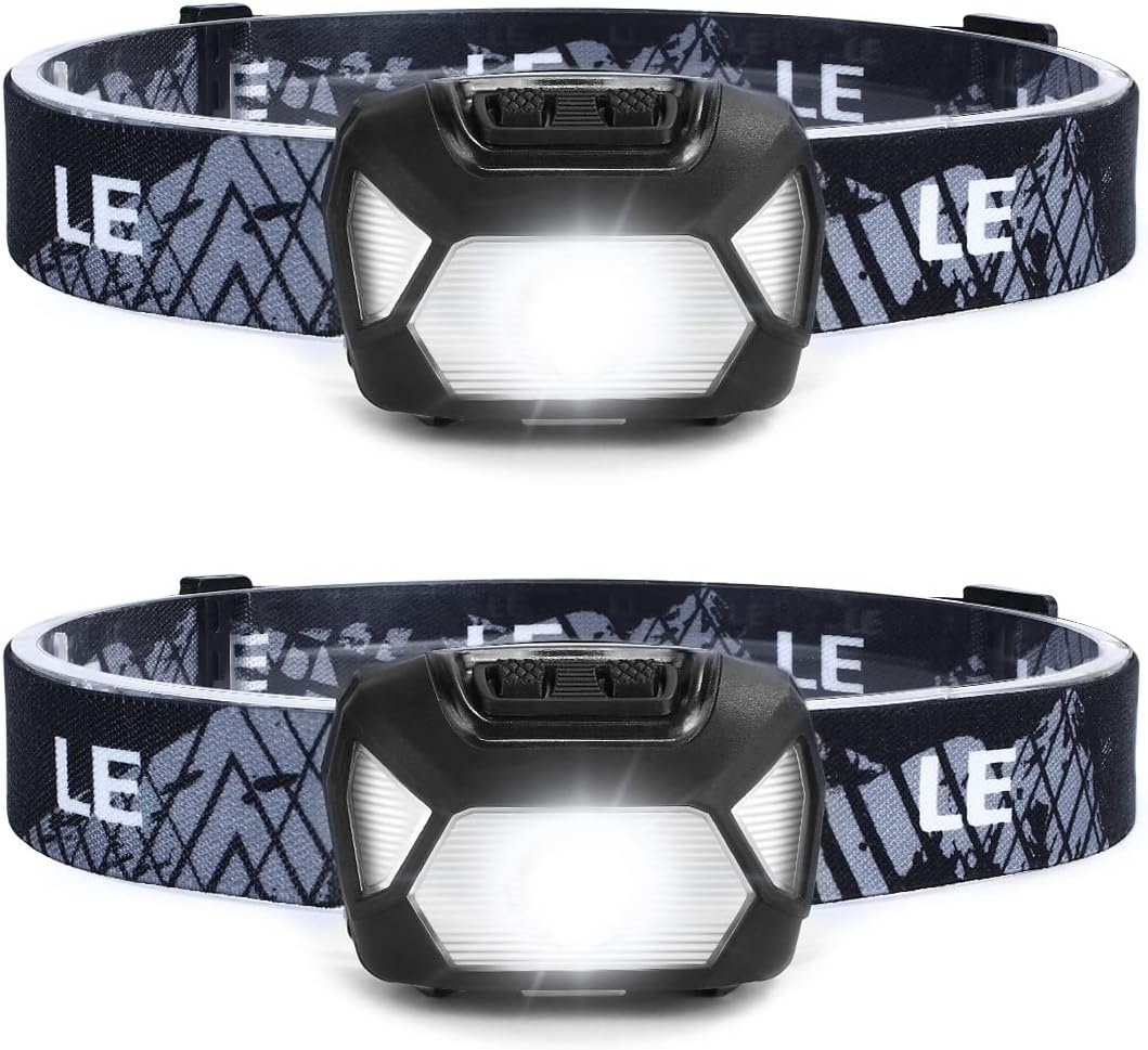 2 Pack Waterproof Super Bright LED Headlamp with 6 Lighting Modes