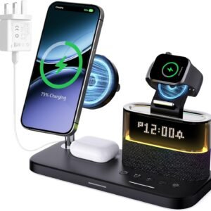 Apple Wireless Charging Station With Alarm Clock & Night Light