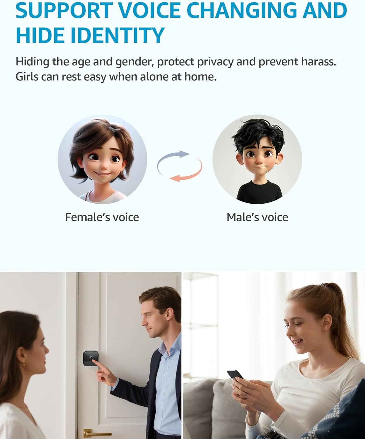 Wireless Video Doorbell with Camera, 1080P WiFi Video Doorbell Security Camera with Built-in Battery, 2.4GHz WiFi, Night Vision/2-Way Audio/Supports SD & Cloud Storage, Includes Chime - Image 4