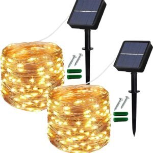 2 Pack Outdoor Solar String Lights