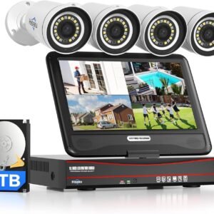 10'' LCD Monitor CCTV Security Camera System NVR with 3TB HDD Preinstalled