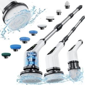 Cordless Spin Scrubber with 8 Replaceable Brush Heads