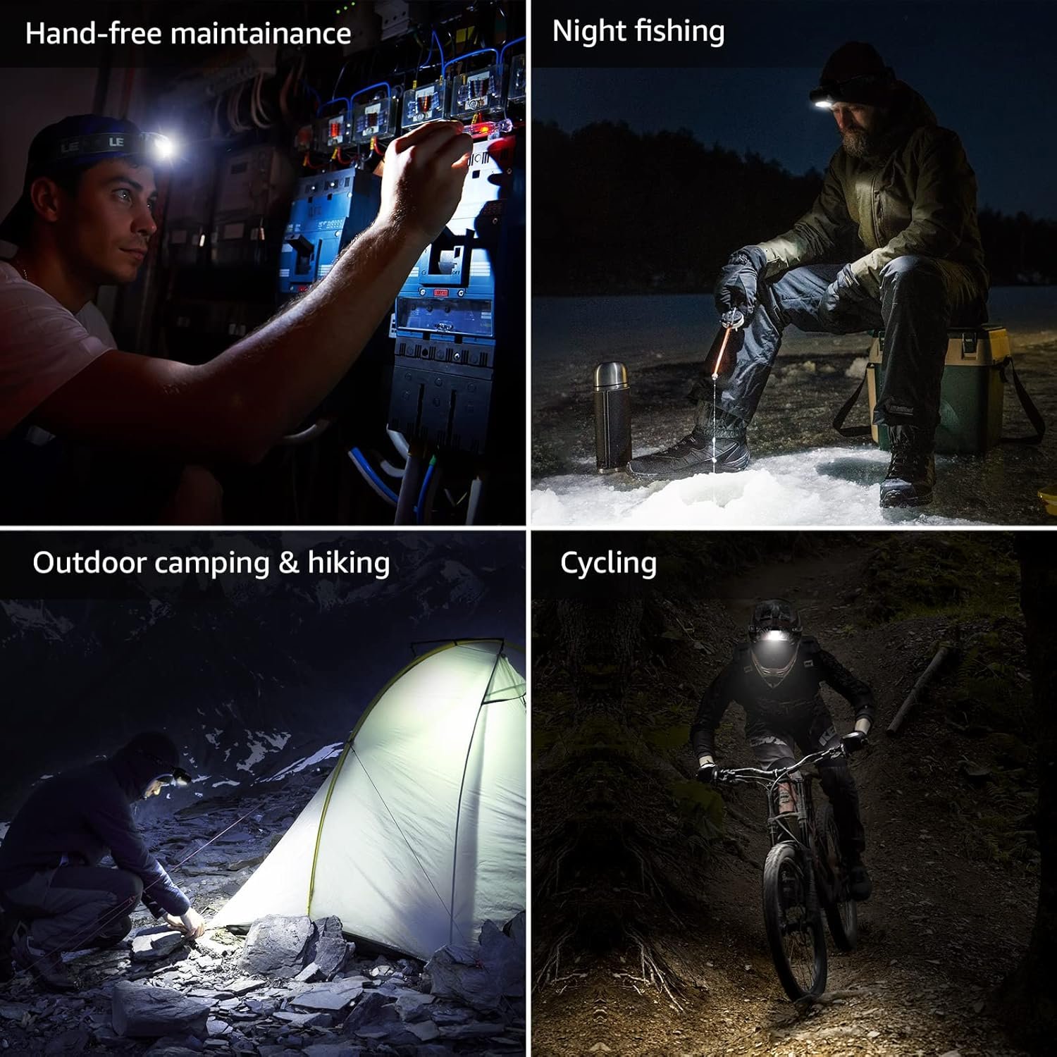2 Pack Waterproof Super Bright LED Headlamp with 6 Lighting Modes - Image 8