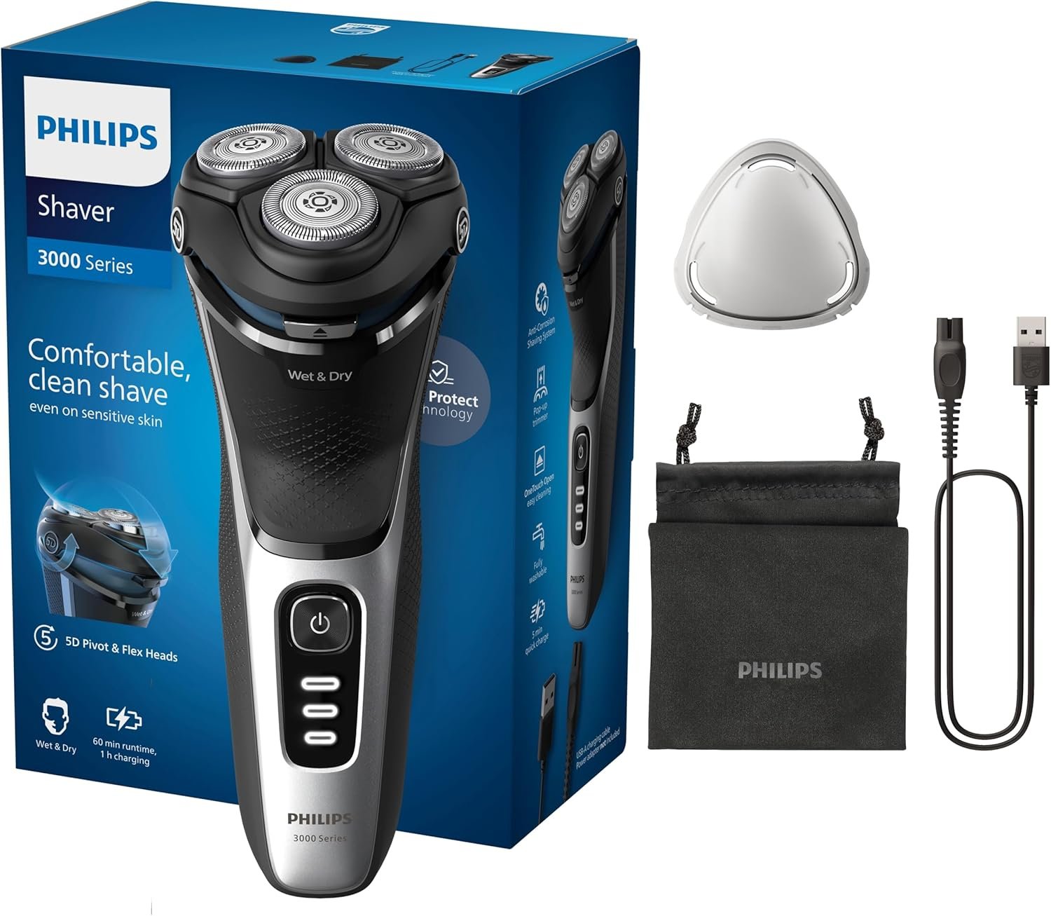 Philips Wet & Dry Electric Shaver 3000 Series