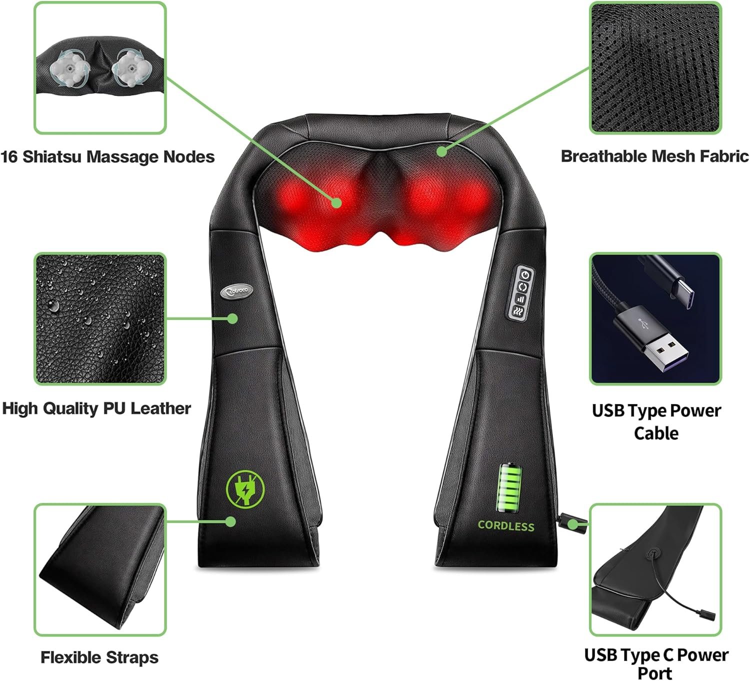 Shiatsu Deep Tissue Heat Neck Massager - Image 4