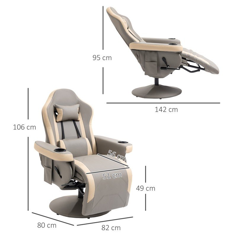 Gamer Recliner Armchair with Footrest - Image 3