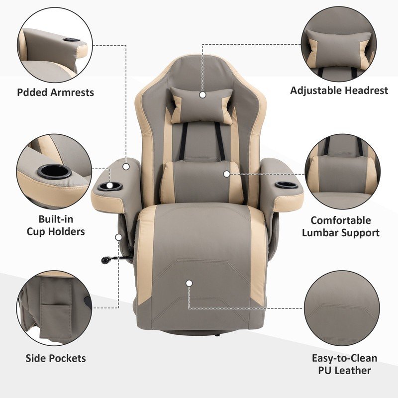 Gamer Recliner Armchair with Footrest - Image 4
