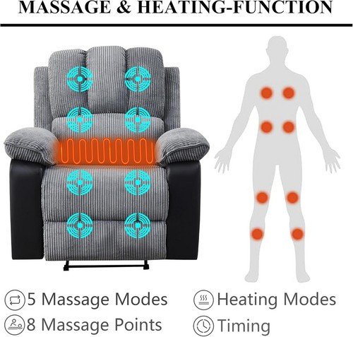 8 Point Heated Massager Armchair Sofa - Image 3