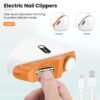 Electric Nail Trimmer Polisher with LED Light