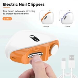 Electric Nail Trimmer Polisher with LED Light