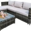 4 Seater All-Weather Poly Rattan Corner Sofa Furniture