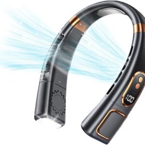 Bladeless Wireless Neck Fan with 5 Speeds and LED Display