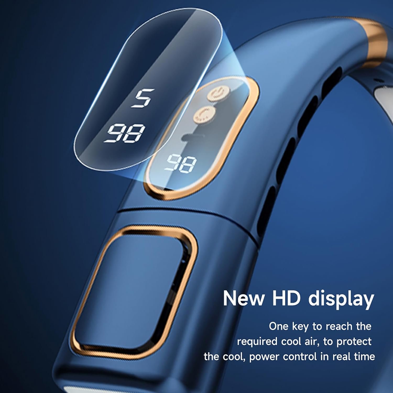 Bladeless Wireless Neck Fan with 5 Speeds and LED Display - Image 3