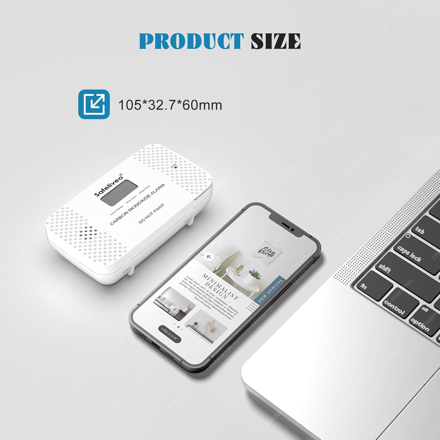 Carbon Monoxide Detector with Digital Display - 10 Year Sensor Life - Image 2