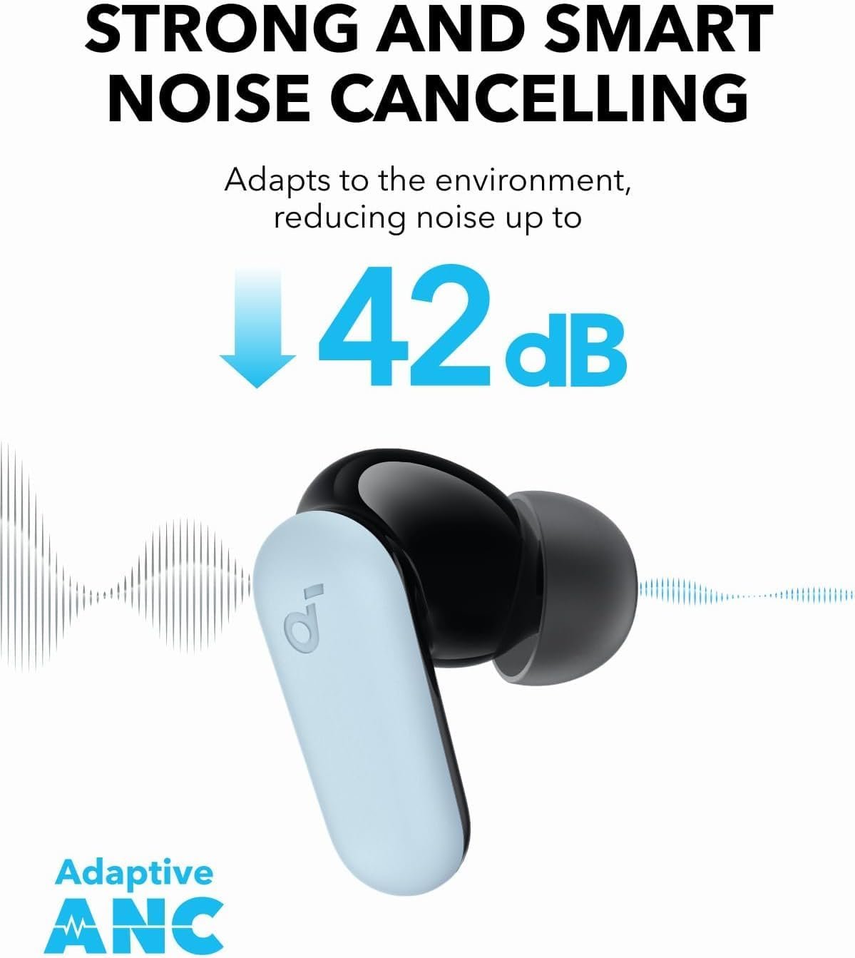2 in 1 Soundcore Deep Bass Smart Noise Cancelling Earbuds - Image 3