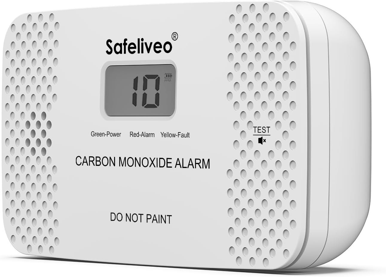 Carbon Monoxide Detector with Digital Display - 10 Year Sensor Life