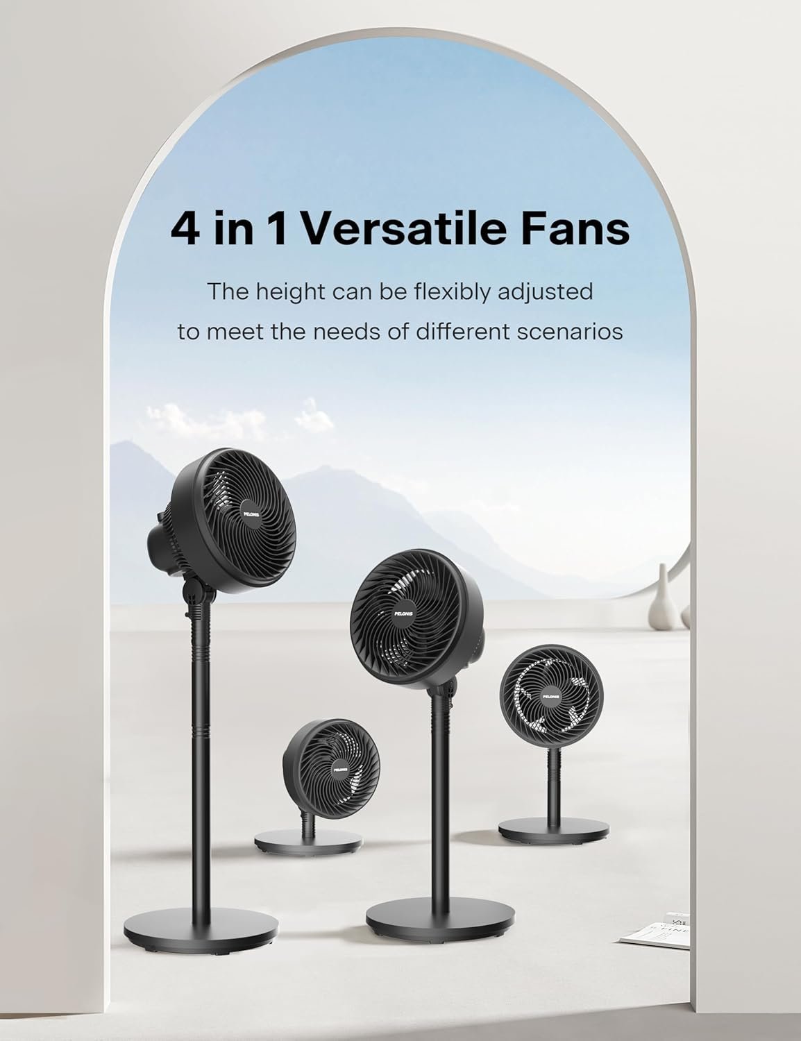 2 in 1 Ultra Quiet Oscillating Adjustable Fan with 90° Wide Angle - Image 5