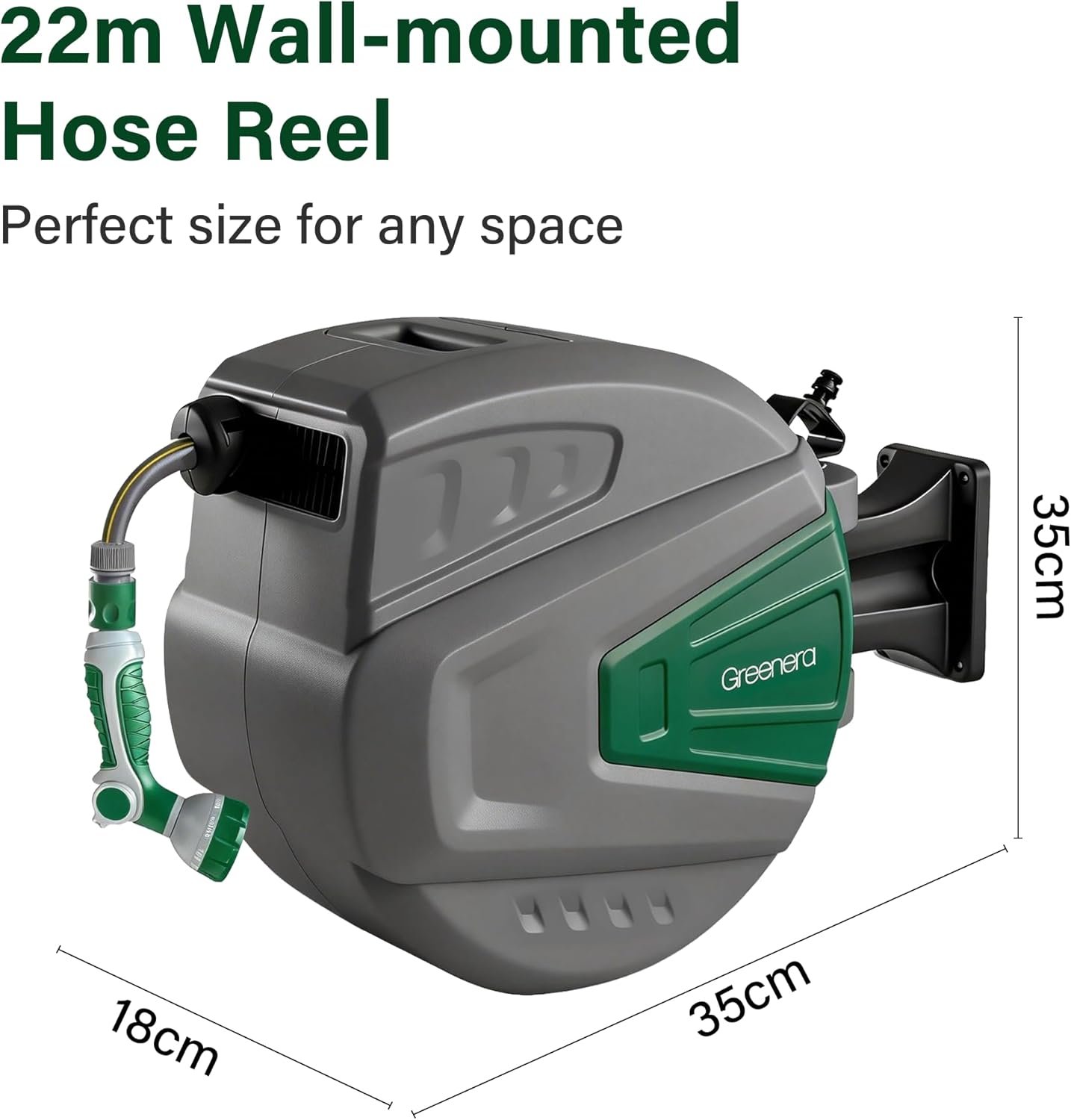 22m Heavy Duty Wall Mounted Garden Hose Reel - Image 8