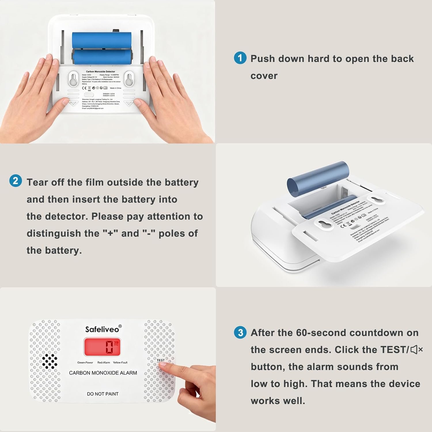 Carbon Monoxide Detector with Digital Display - 10 Year Sensor Life - Image 7