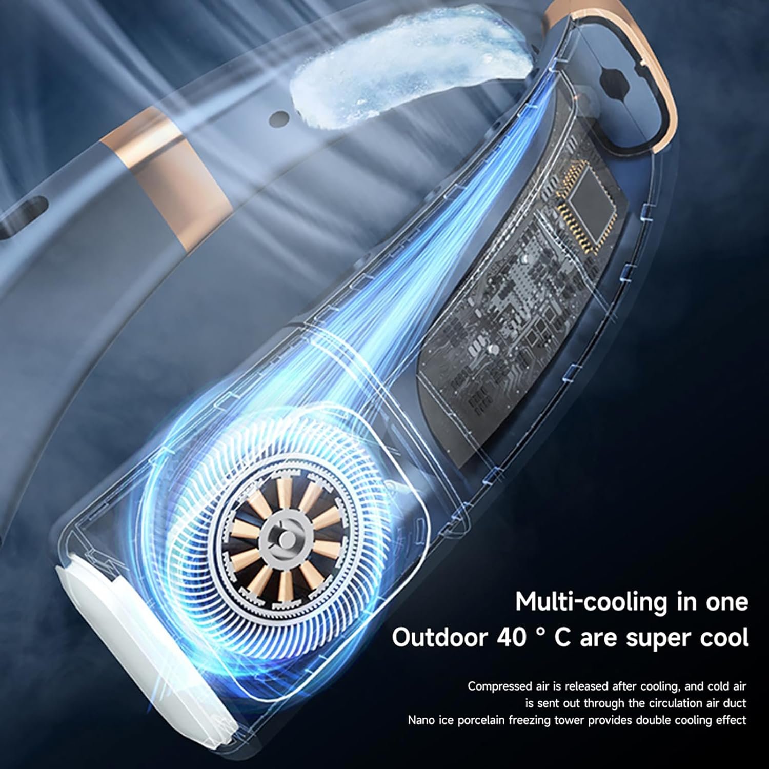 Bladeless Wireless Neck Fan with 5 Speeds and LED Display - Image 7