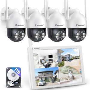 4 Camera Wireless CCTV Security System With 10" Monitor