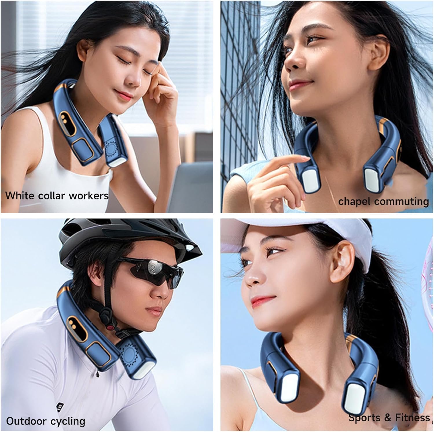 Bladeless Wireless Neck Fan with 5 Speeds and LED Display - Image 2