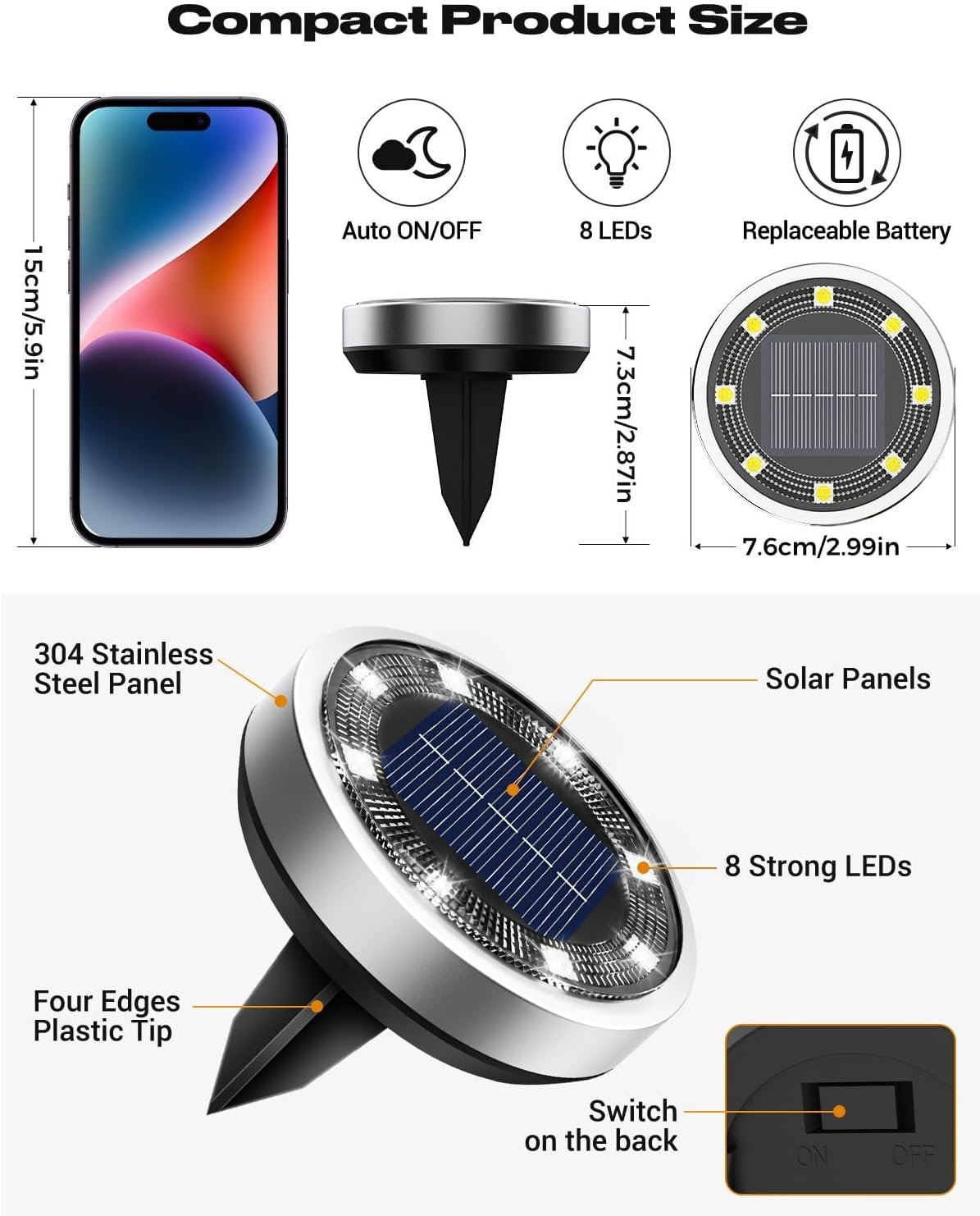 10 Pack Outdoors Solar Ground LED Lights - Image 7