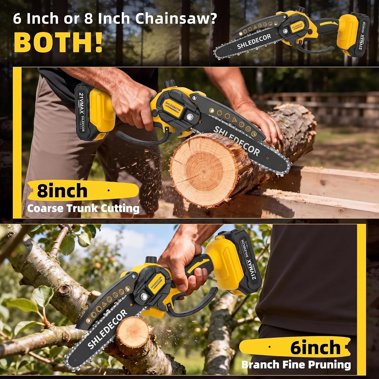 8 Inch Brushless & Cordless Mini Chainsaw Kit - Image 2