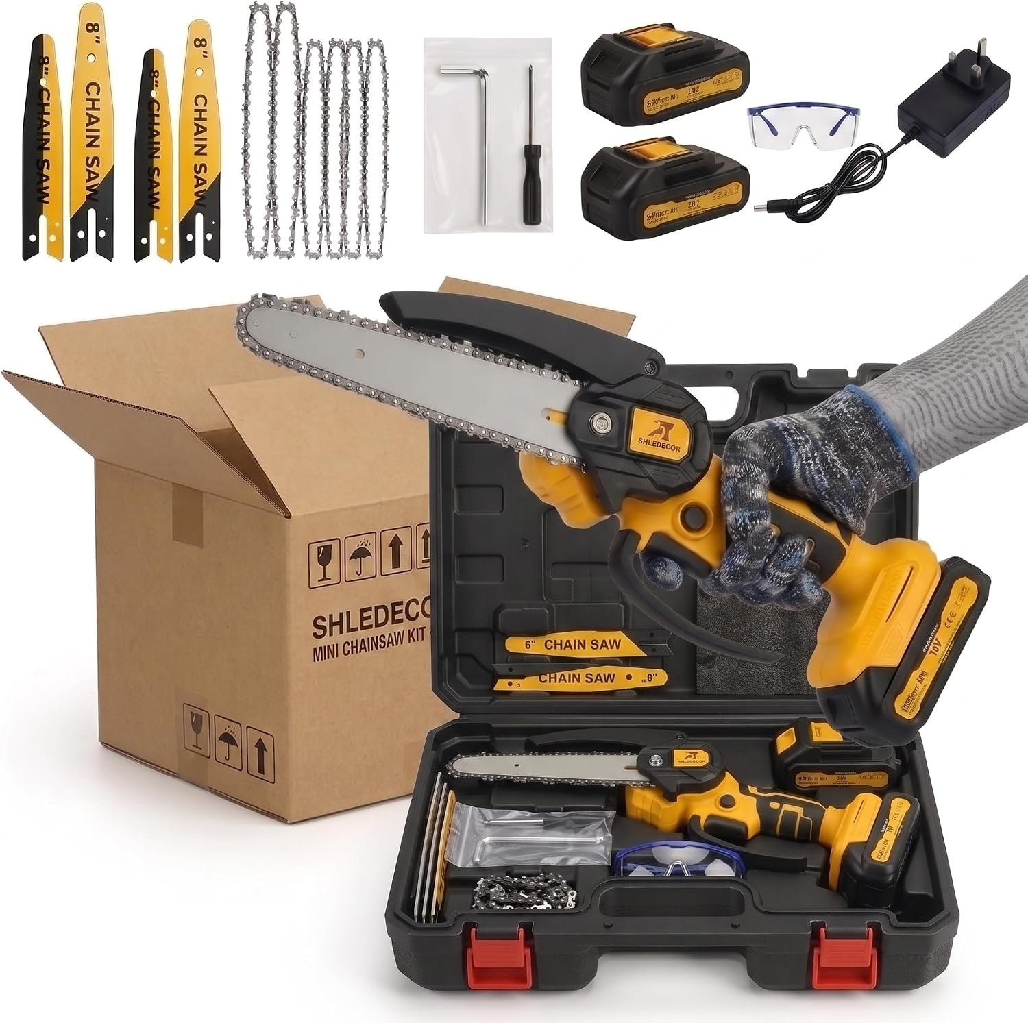 8 Inch Brushless & Cordless Mini Chainsaw Kit