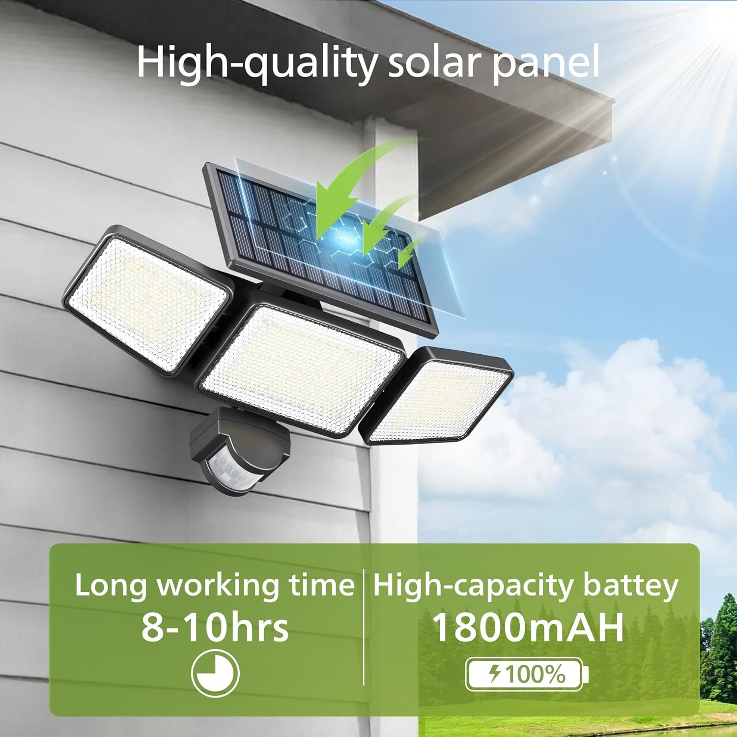 302 LED Motion Sensor Solar Security LightÂ