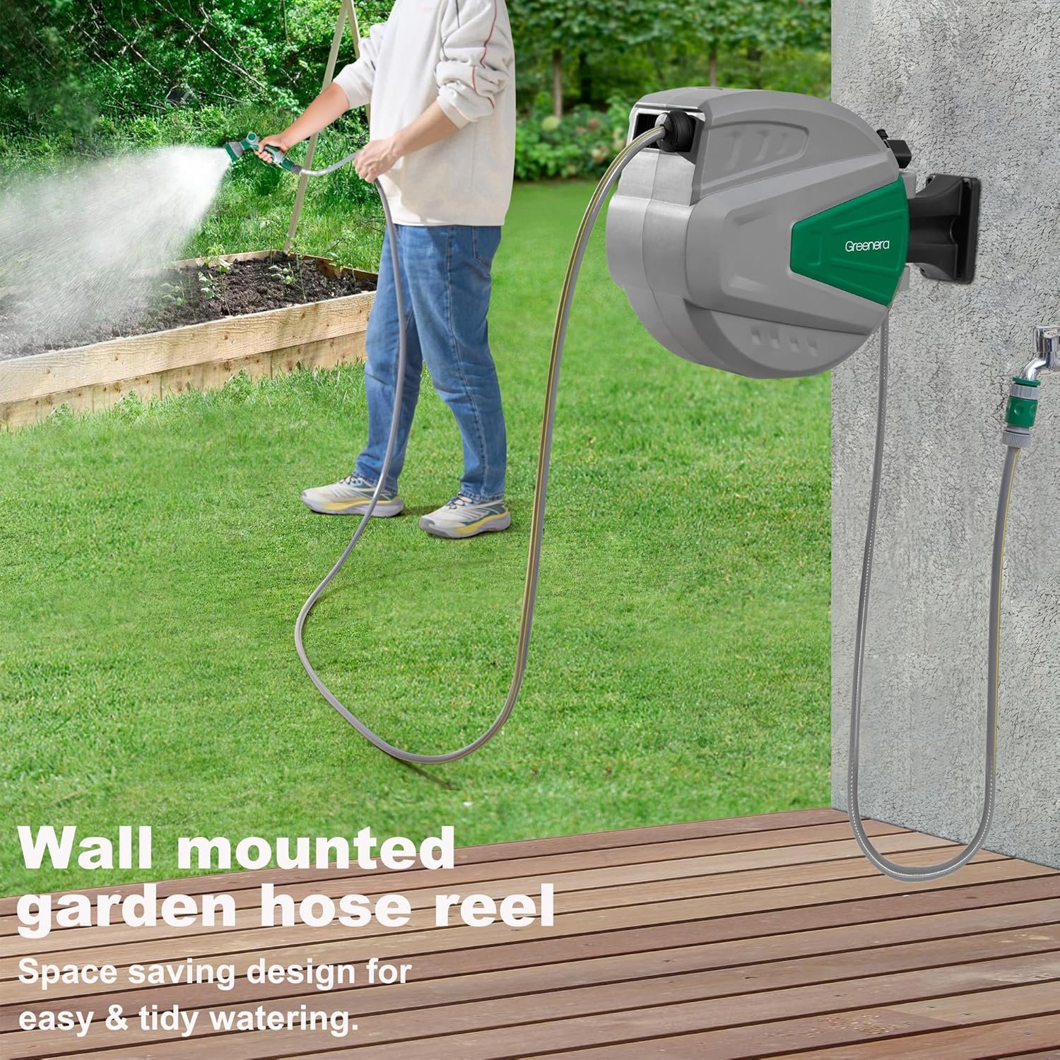 22m Heavy Duty Wall Mounted Garden Hose Reel