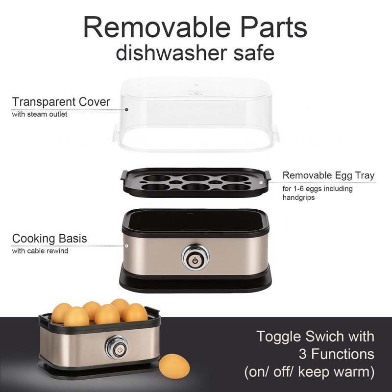 6 Egg Electric Boiler Steamer Cooker - Image 4
