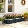 Galvanised Raised Garden Planter with Gloves and tools 