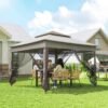 Outsunny Garden Folding Tent Heavy Duty Pop Up Gazebo for Party Light Grey