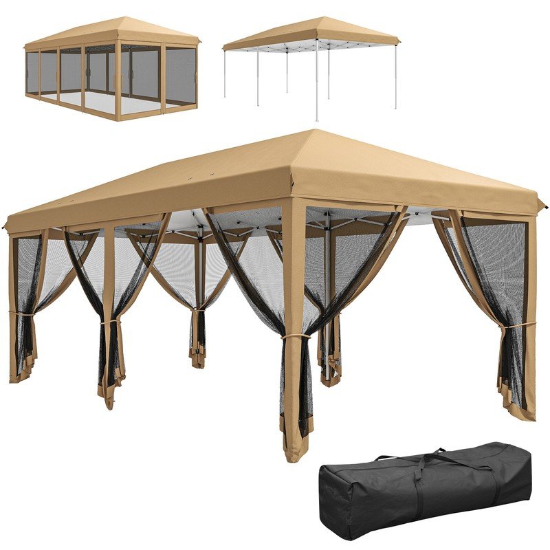 6 x 3m Pop Up Party Tent Canopy with 6 Removable Sidewalls - Image 2