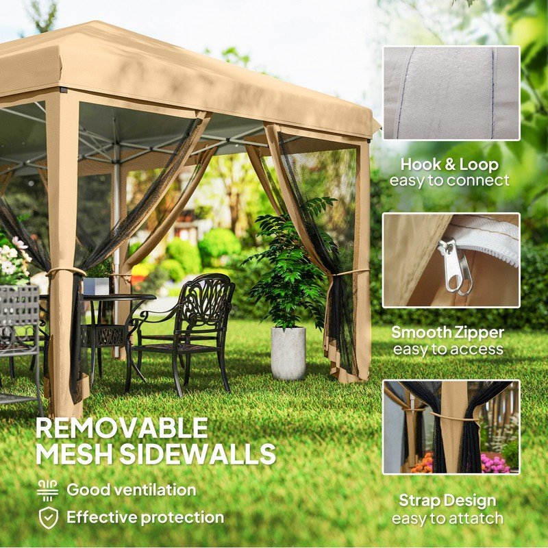 6 x 3m Pop Up Party Tent Canopy with 6 Removable Sidewalls - Image 4