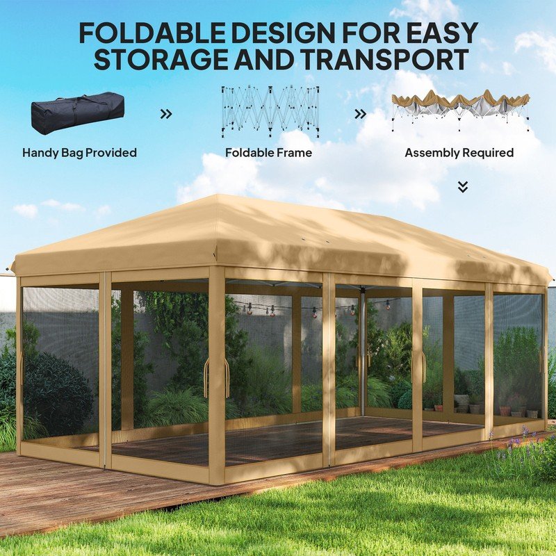 6 x 3m Pop Up Party Tent Canopy with 6 Removable Sidewalls - Image 7