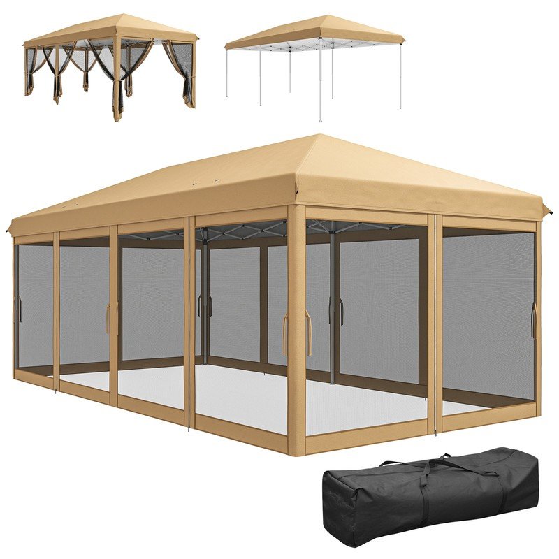 6 x 3m Pop Up Party Tent Canopy with 6 Removable Sidewalls - Image 9