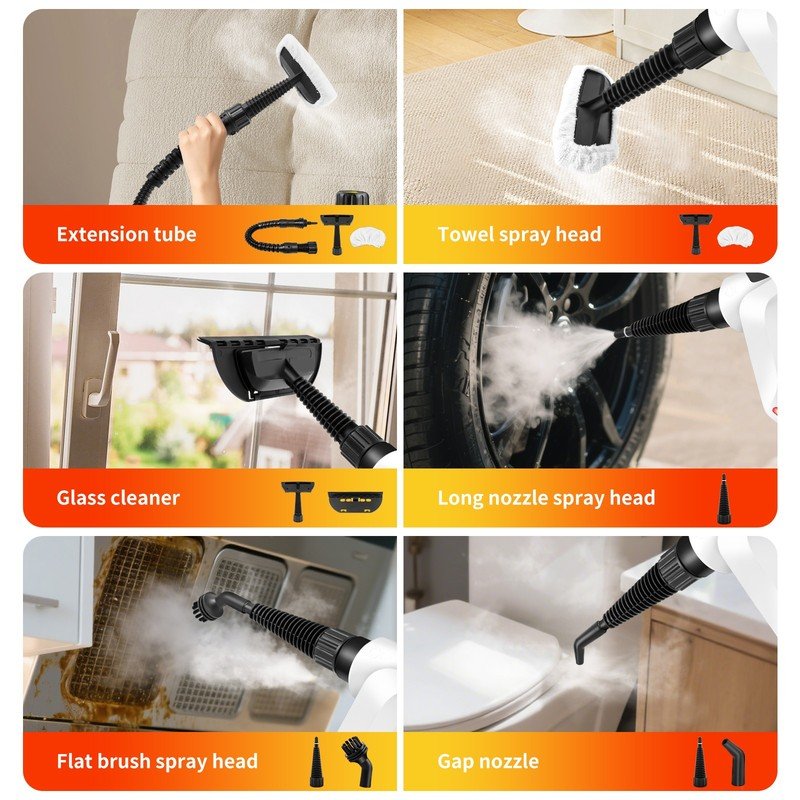 10 in 1 Electric Handheld Steam Cleaner & Accessories - Image 2