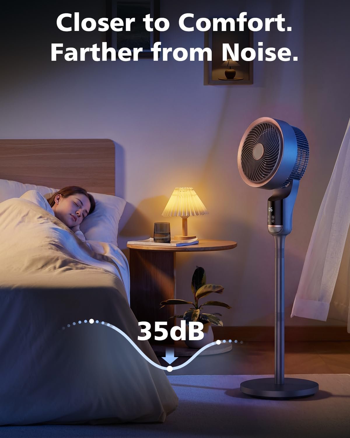 Adjustable Height Quiet Oscillation Fan with Remote - Image 6