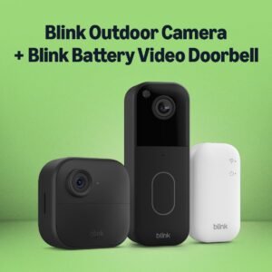 Blink Outdoor Camera with free Blink Video Wireless Doorbell Sync Module Core included